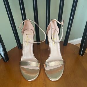 Lulu's Rose Gold Metallic Ankle-Strap Heels